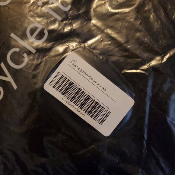 Everlane The ReNew Fleece Oversized Crew Black Extra Small NWT Teddy Sweatshirt - Picture 11 of 13